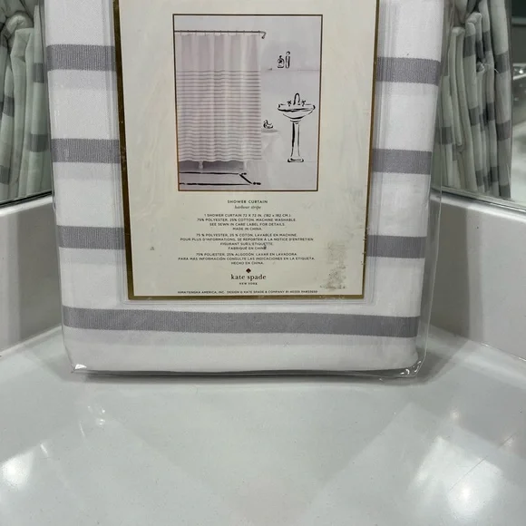 Kate Spade Shower Curtain 72 x 72 - Picture 3 of 3